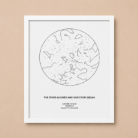 Star Map Frame Full White