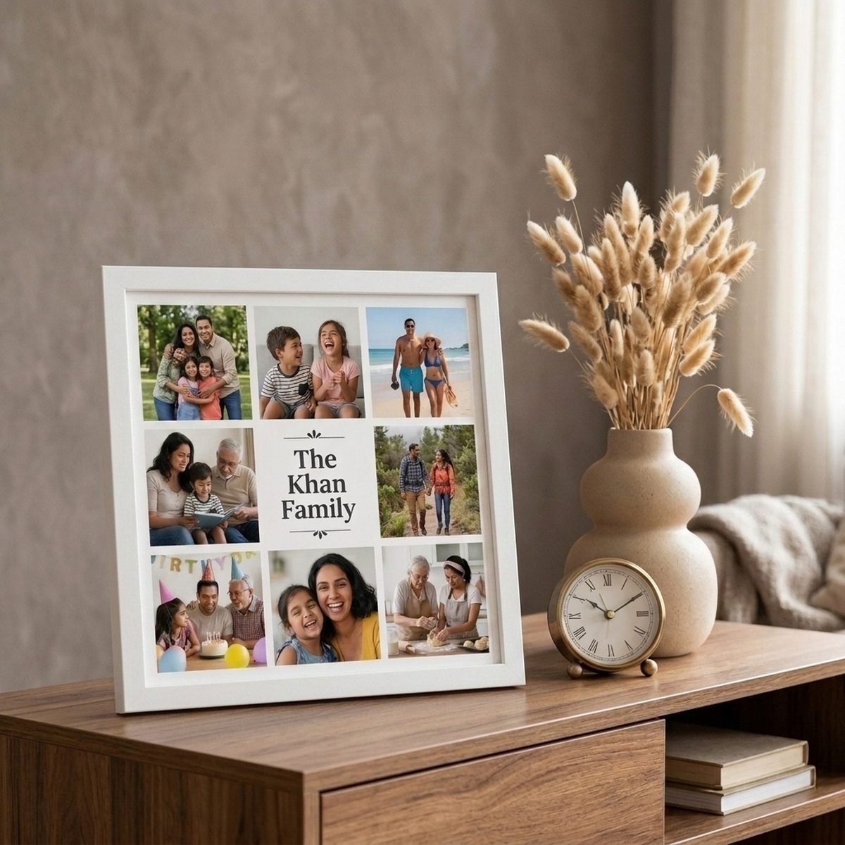 Al Jannat Collage Frame - white