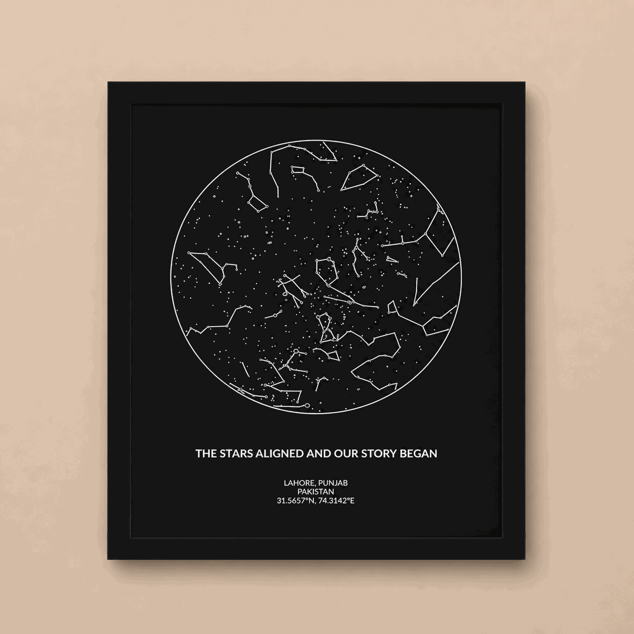 Star Map Frame Full Black