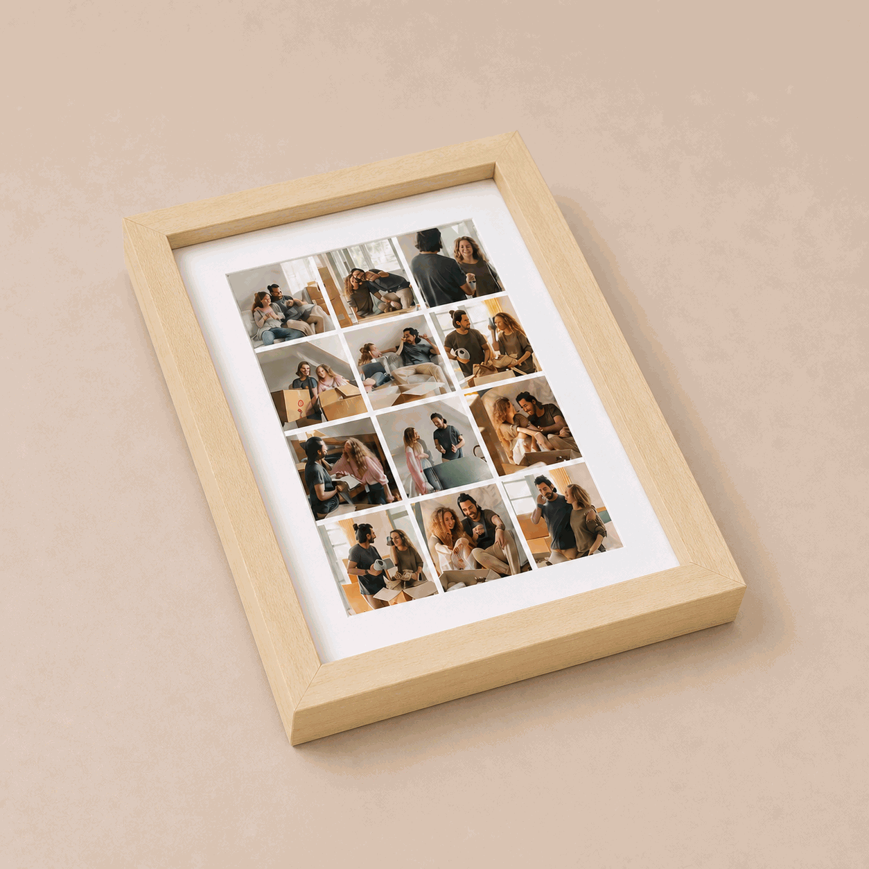 Wood Collage Frame 3D Perspective V1