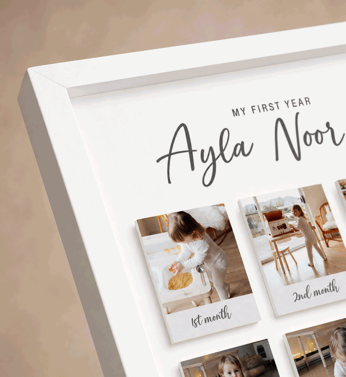 White 3D Pop-Out Collage Frame - Detail View V2