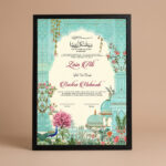 Mughal Garden Turquoise Nikkah Certificate Black front studio view