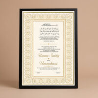 Gold Nikah Frame Black front studio view